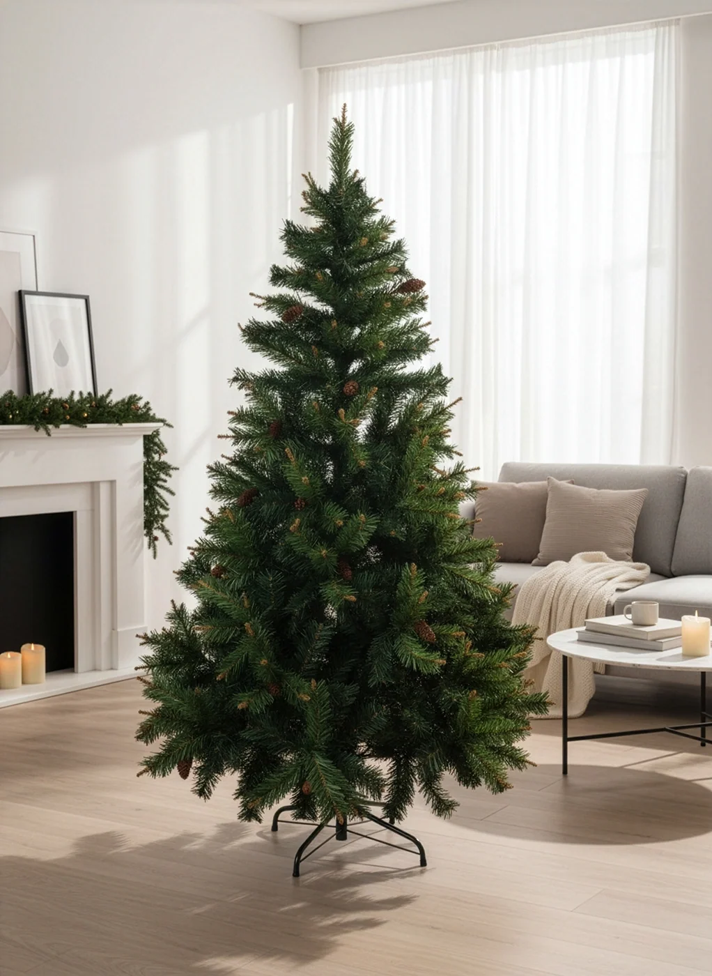 Abeto 185cm piñas artificial