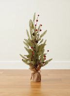 Macetita pino saco piña/berry 65cm artificial