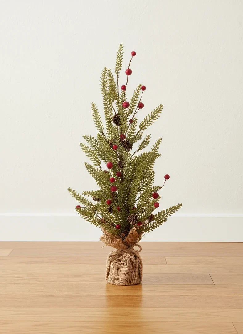Macetita pino saco piña/berry 65cm artificial