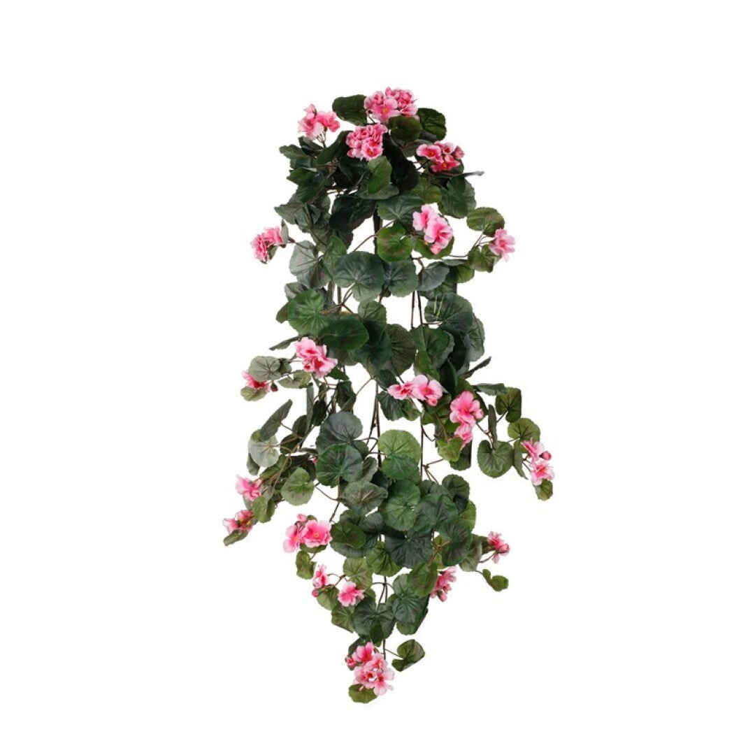 Mata colgante de geranio artificial grande