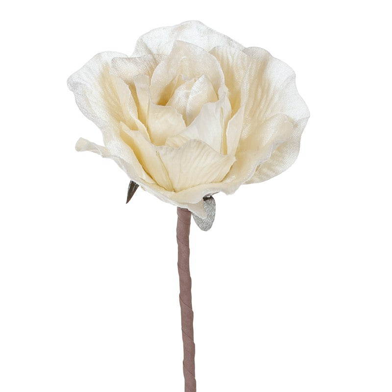 Vara de rosa franela artificial crema
