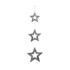 Juego tres estrellas caladas sisal plata